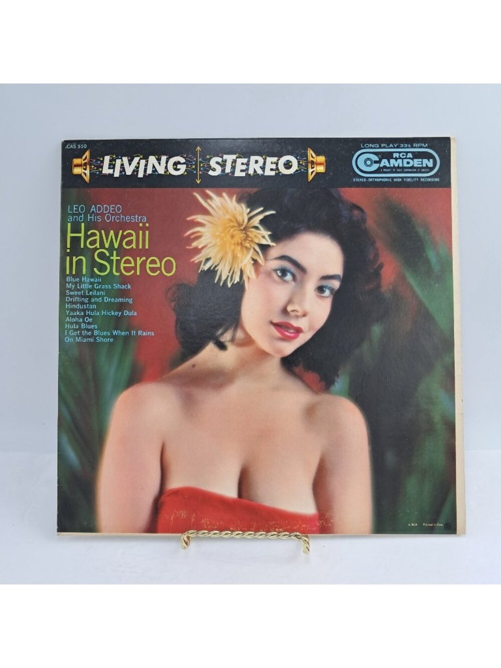 Vtg 1959 Hawaii in Stereo Leo Addeo Orchestra LP RCA Camden CAS-510 Exotica Tiki